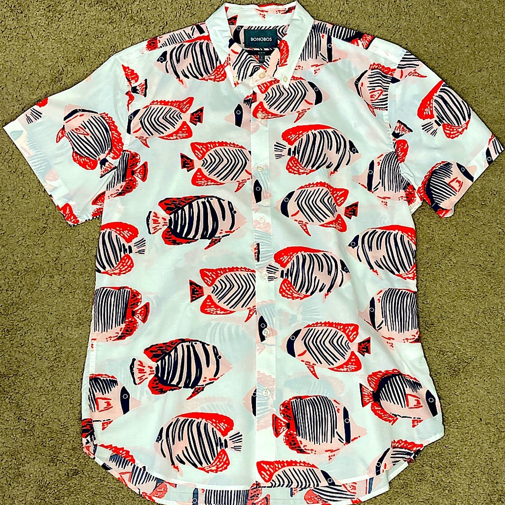 Bonobos Short Sleeve Riviera Button Down L Slim